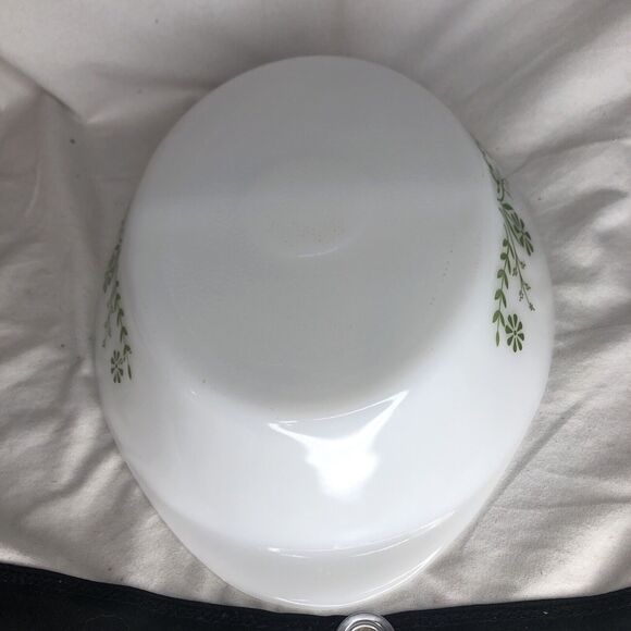 Vintage Oval Glasbake Green Crazy Daisy Divided Serving Dish 12” - Picture 4 of 7